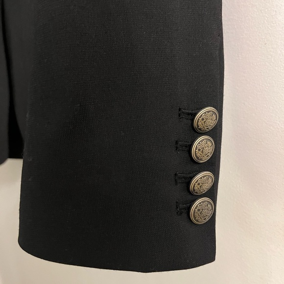 New Aritzia Talula Black Lined Wool Blend Exeter Blazer Three Front Pockets 0 - Picture 3 of 5